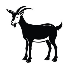 Obraz premium a goat, silhouette vector art illustration, isolated white background, 