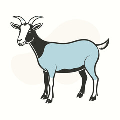 Fototapeta premium a goat, silhouette vector art illustration, isolated white background, 