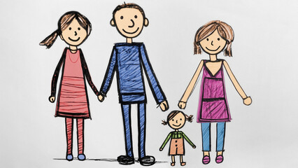children's drawing of a family