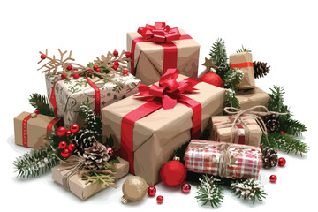 Christmas Gifts Isolated Single Clipart on White Background