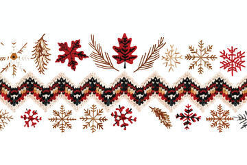 Christmas Knitted Pattern Clipart - Single Isolated Design