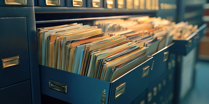 Secret Files: A metal file cabinet, overflowing with classified documents.
