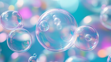 Shop bubble flying white gradient transparent fluorescent blurred background