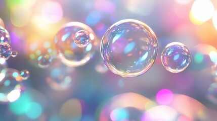 Shop bubble flying white gradient transparent fluorescent blurred background