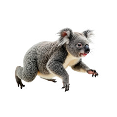 Fototapeta premium running koala ,isolated on white background , transparent png image