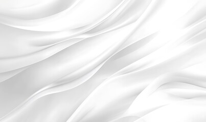 Abstract Background With Flowing White Cloth, Wavy Silk Texture, Smooth Elegant Fabric