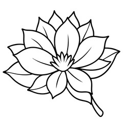 hand drawn flower icons outline coloring book page line art drawing