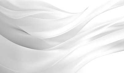 Abstract Background With Flowing White Cloth, Wavy Silk Texture, Smooth Elegant Fabric