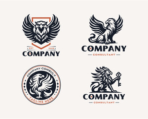 Obraz premium Set Griffin Guardian Logo template for corporate business