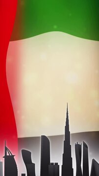 UAE 53rd National Day -Motion Design Background Animation - Vertical Video for social media Instagram Reels, Stories