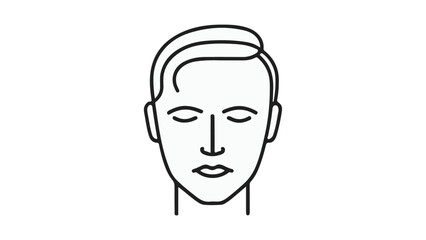 face of a person, simple outline person face illustration in vector