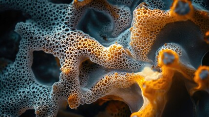 Macro photograph of intricate coral structures