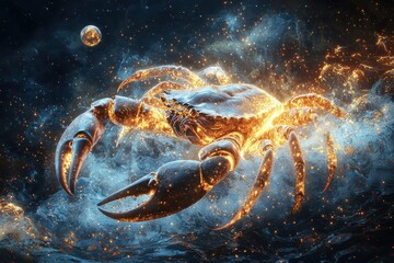 Cosmic lobster, Fantastical celestial creature in space