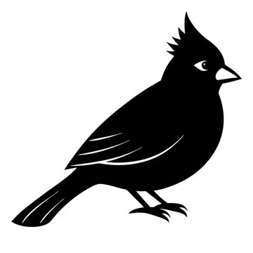 recommend clip art: vector cardinal silhouette animal black bird on white background