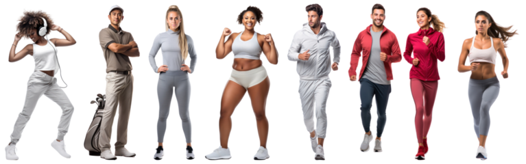 Diverse people full body png cut out element set