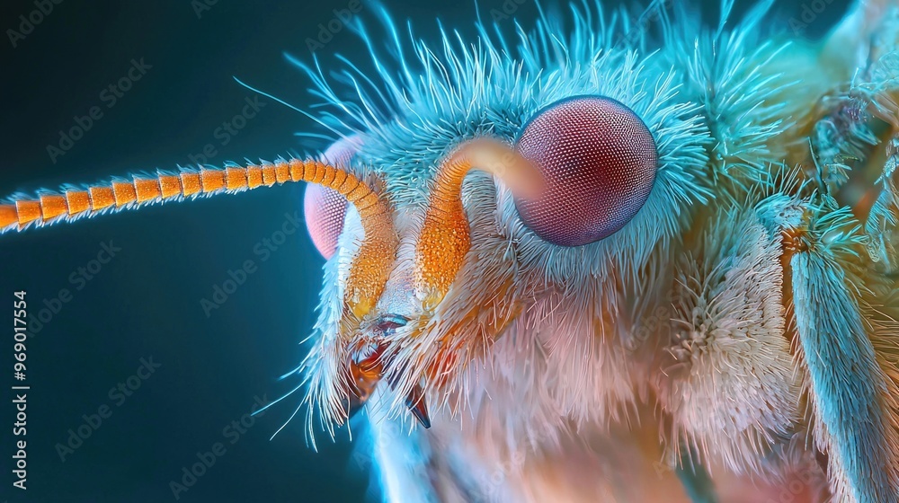 Wall mural Macro photograph of moth antenna structures