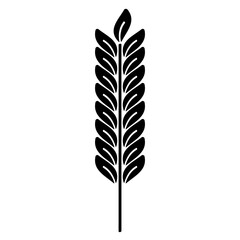 
Illustration depicting a black icon of a spike of wheat on a white background