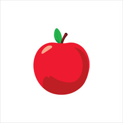 Nectarines vitamin A fruit isolated on white background, flat color cartoon style vector design