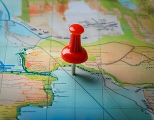 Map with a marked location, illustrating geographic positioning and site identification.