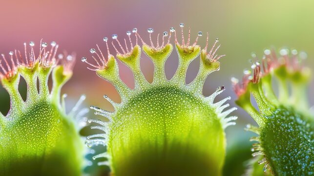Macro photograph of Venus flytrap trigger hairs