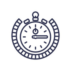 Illustration of a stopwatch symbolizing time efficiency and precision, relevant to wind turbine maintenance and operation.