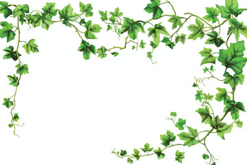 Elegantly Designed Decorative Nature Frame in Single Clipart Isolated on White Background