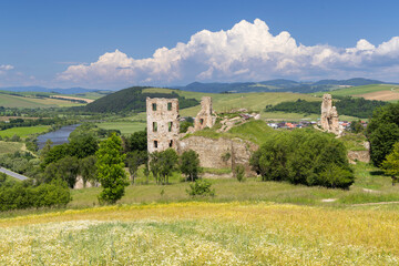 Fototapeta premium Ruins of Plavec castle near Stara Lubovna, Presov region, Slovakia