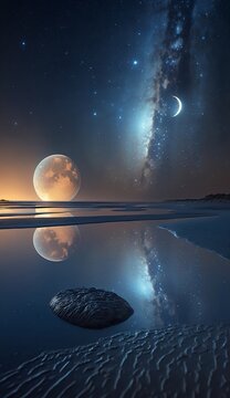 moon over the sea