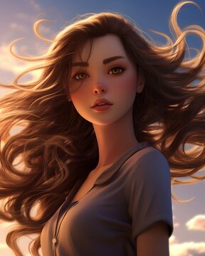 Beautiful Manga Style Woman