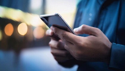 Person using a messaging app on a smartphone, representing communication, digital messaging, and connectivity.