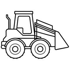 Fototapeta premium loader machine outline coloring book page line art drawing