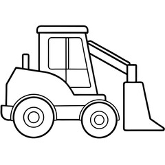 Naklejka premium loader machine outline coloring book page line art drawing