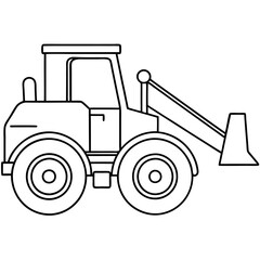 Fototapeta premium loader machine outline coloring book page line art drawing