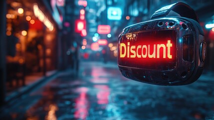 A Captivating Cyber Monday Sale Featuring a Floating Virtual Reality Headset Perfect for Tech Enthusiasts and Shoppers