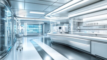 Obraz premium Modern, Sterile, Futuristic Laboratory Interior