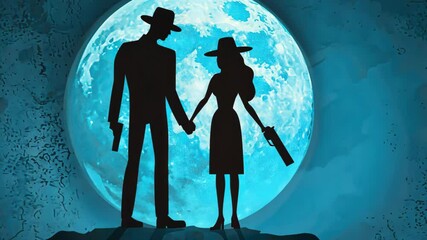 Detailed 3D render of male detective with gun  female police investigator in dark room with body.