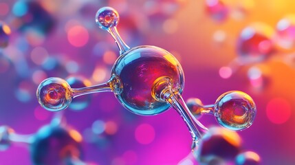 A Close-Up of a Transparent Molecular Structure with Vibrant Colors