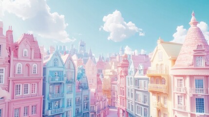 Dreamy Pastel Cityscape