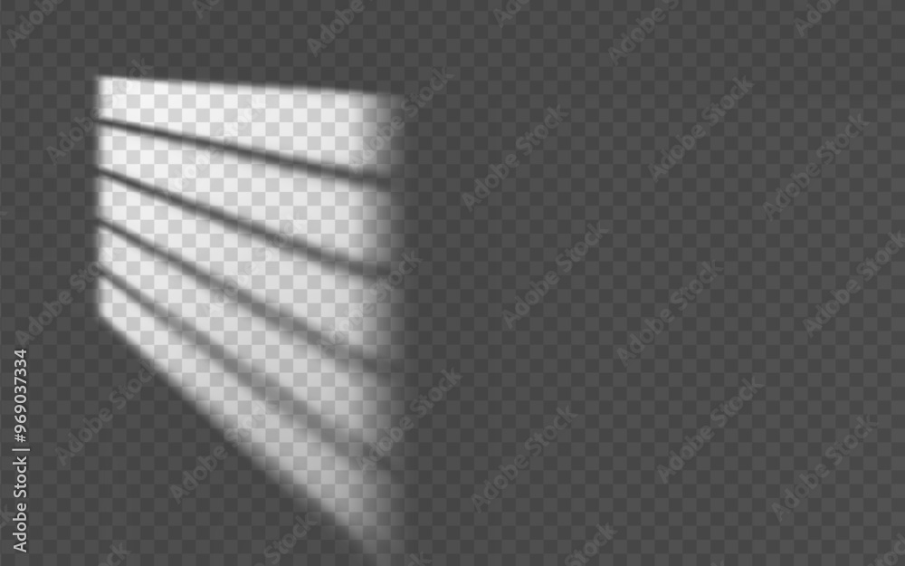 Wall mural light effect shadow overlay from blind isolated transparent background. shade from the jalousie.