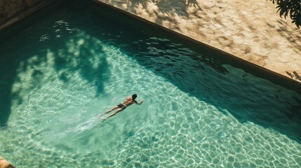 Obraz premium Man Swimming in a Pool