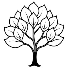 Obraz premium magnolia tree outline coloring book page line art drawing