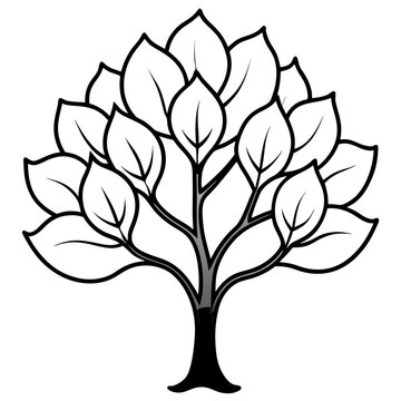 recommend clip art: magnolia tree outline coloring book page line art drawing