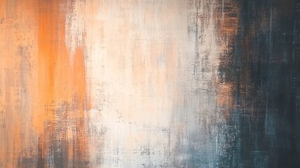 Obraz premium Abstract painting with warm orange and cool blue tones creating a harmonious blend.