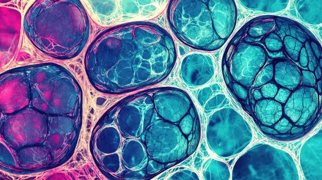 Macro view of plant cell plasmodesmata connections