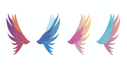 Creative Collection of Four Unique Wings Logos, Icons, and Symbols for Fast Delivery