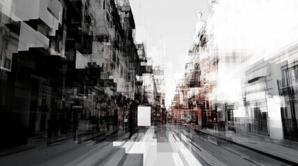 Obraz premium Abstract city street scene with a blurred background and a focus on the foreground.