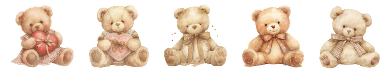 Obraz premium Brown coquette illustration png cut out element set