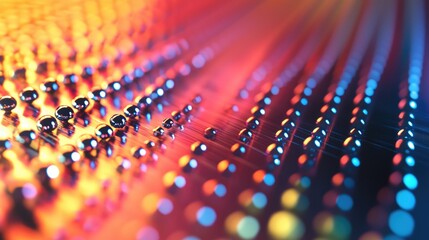 Fototapeta premium Macro view of quantum dot solar cell surface