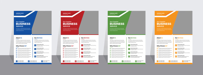 4-Template Bundle Colorful A4 Modern Business Flyer Templates