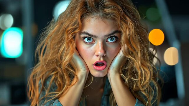 Young woman expressing shock and outrage